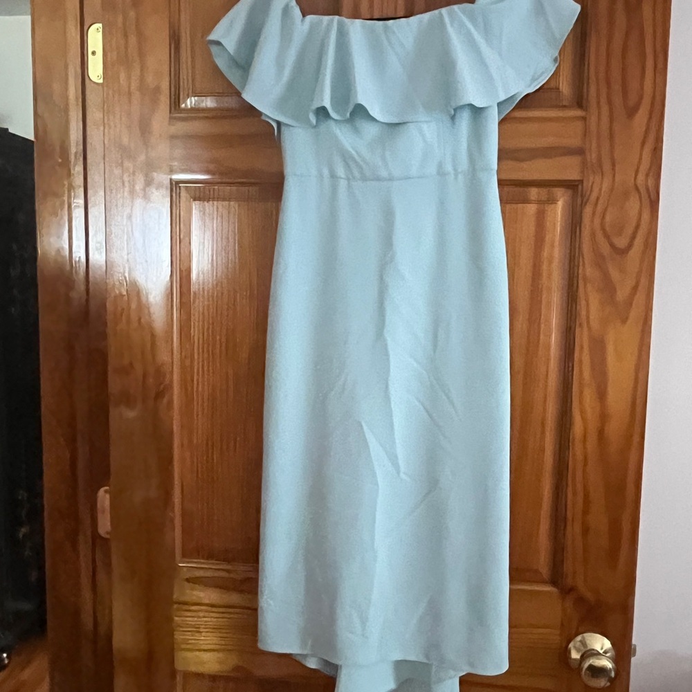 Halston Heritage One Shoulder Sky Blue Dress